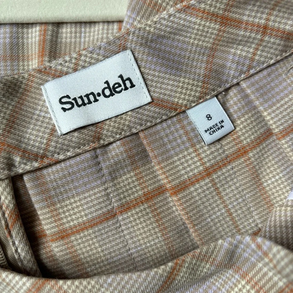 Aritzia Sunday Best Olive Micro Pleated Plaid Skirt Size 8 Academia Preppy - Picture 5 of 9